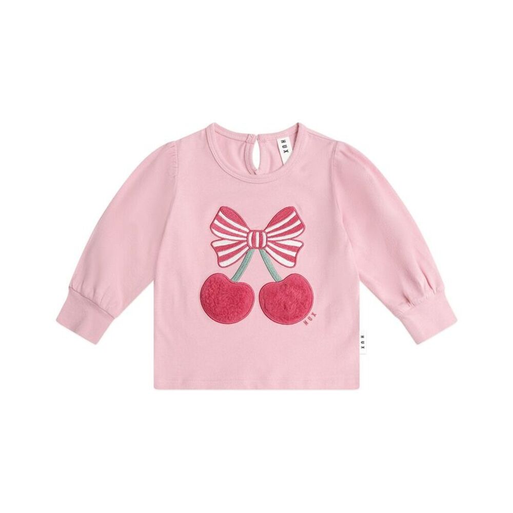 Huxbaby Girls  Cherry Pie Puff Sleeve Top, Orange